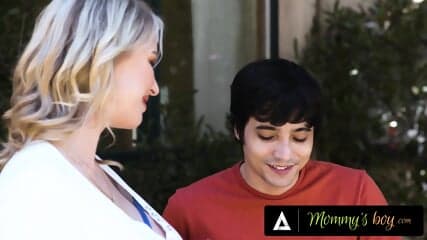 MOMMY'S BOY - Lonely Stepmom Rachael Cavalli Teases Her Stepson With Her Huge Breasts! CUM ON TITS!