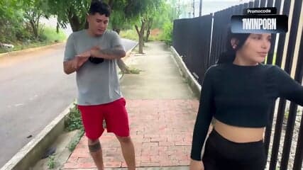 Lustful neighbor poses as a gym instructor to lure in youthfull Latin sweetie for harsh