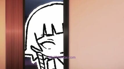 Stepsis having sex with her BF, they catch me Peeking, so I join in Threesome (Animation)