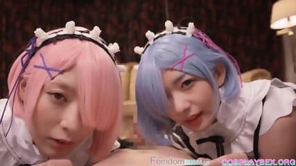 Cosplay re.0 ram rem twins creampie sex blowjob