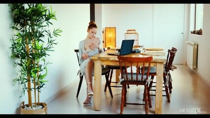 Gorgeous Redhead Takes A Break From Work To Masturbate - Laura Lit Met ArtX
